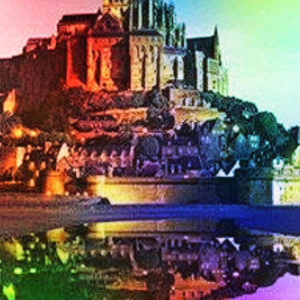 Mont Saint Michel colorful iPhone7 Plus Wallpaper
