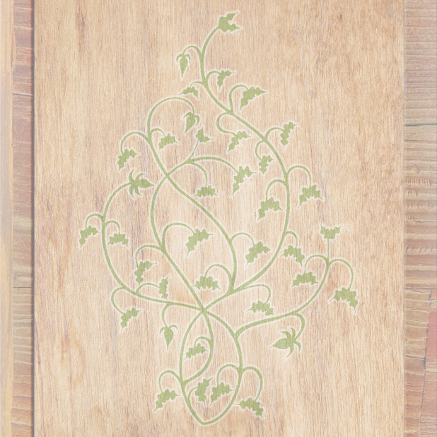 Wood grain leaves Brown green iPhone7 Plus Wallpaper