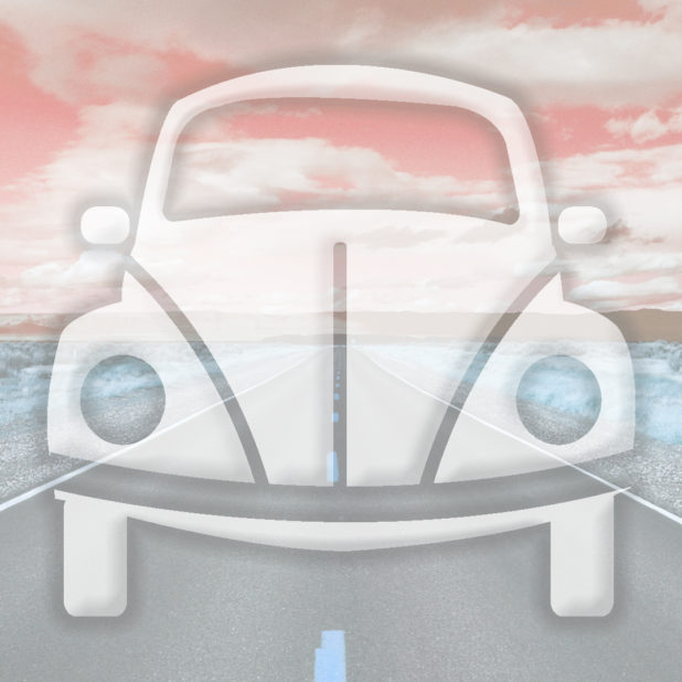 Landscape car road orange iPhone7 Plus Wallpaper