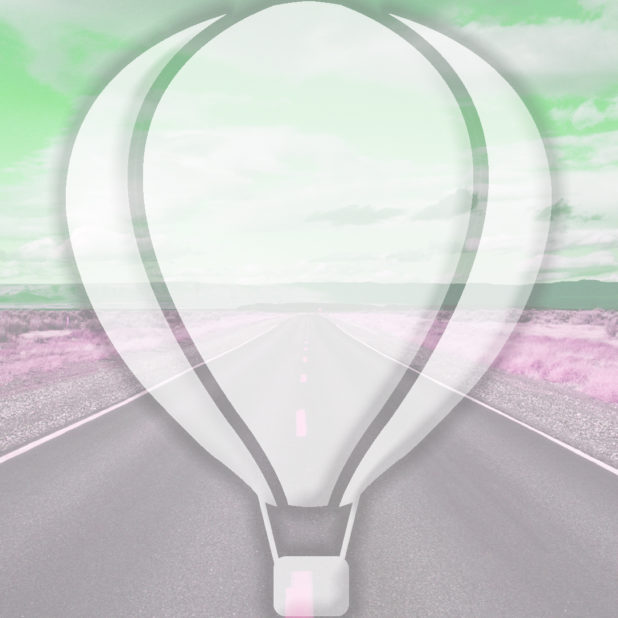 Landscape road balloon Green iPhone7 Plus Wallpaper