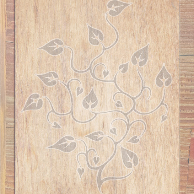 Wood grain leaves Brown gray iPhone7 Plus Wallpaper