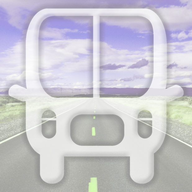 Landscape road bus Purple iPhone7 Plus Wallpaper
