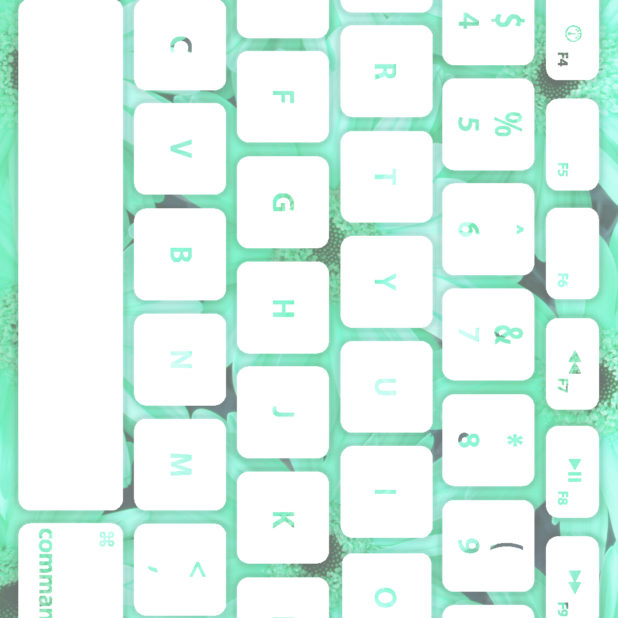 Flower keyboard Blue-green white iPhone7 Plus Wallpaper