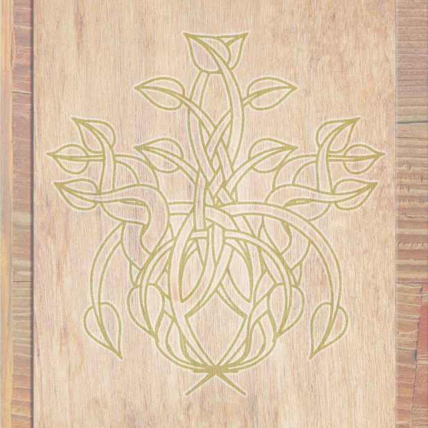 Wood grain leaves Brown yellow green iPhone7 Plus Wallpaper