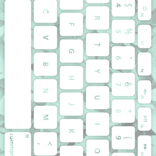 Leaf keyboard Blue-green white iPhone7 Plus Wallpaper