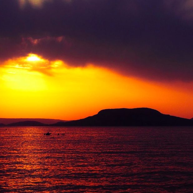 Landscape  sea  orange  dusk iPhone7 Plus Wallpaper
