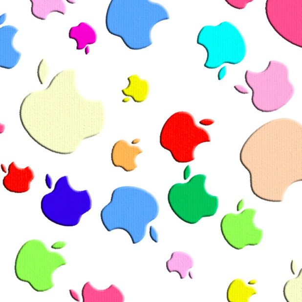 Apple logo colorful women for iPhone7 Plus Wallpaper