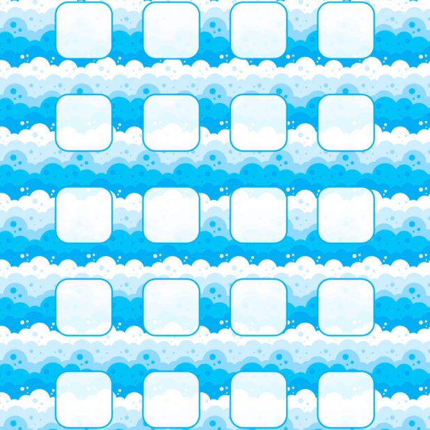Wave pattern blue water shelf iPhone7 Plus Wallpaper