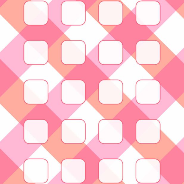Check  pink  white  shelf  pattern for girls iPhone7 Plus Wallpaper