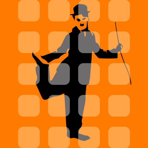 shelf  orange  Chaplin iPhone7 Plus Wallpaper