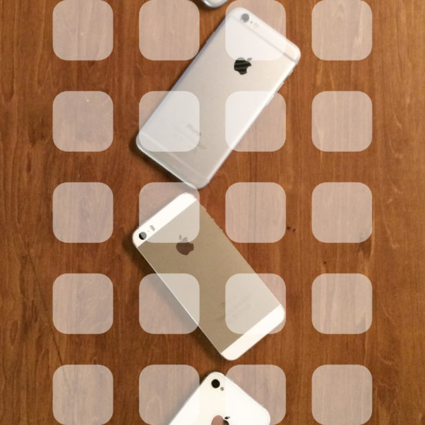 iPhone4s, iPhone5s, iPhone6, iPhone6Plus, Apple logo Wood plate brown shelf iPhone7 Plus Wallpaper