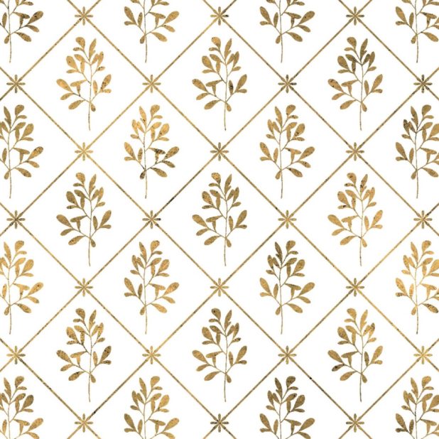 Illustrations pattern gold plant iPhone7 Plus Wallpaper