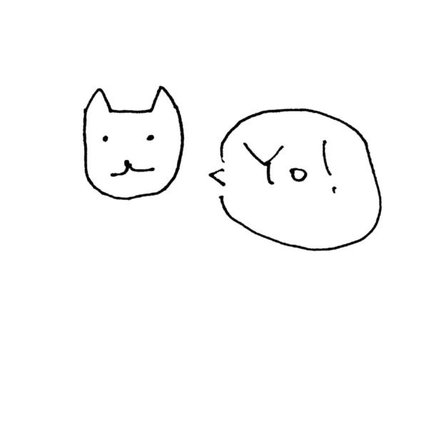Illustrations cat white Yo! iPhone7 Plus Wallpaper