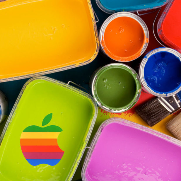 Apple logo colorful cool iPhone7 Plus Wallpaper