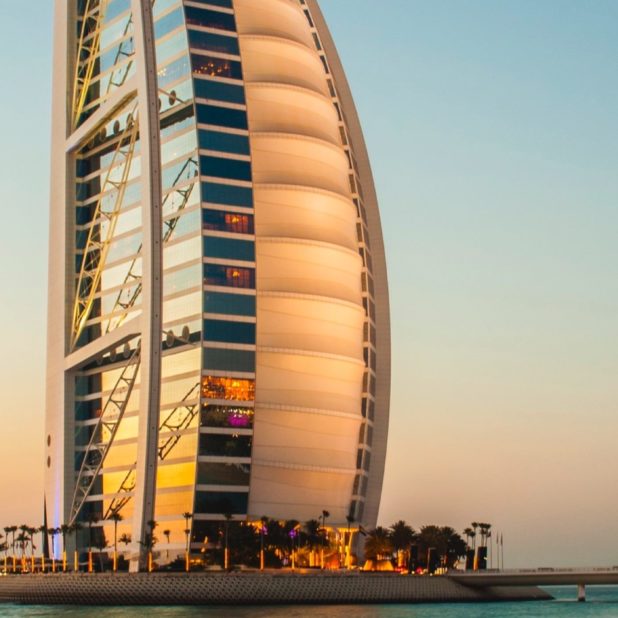 Landscape sea Hotel BURJ AL ARAB Dubai iPhone7 Plus Wallpaper