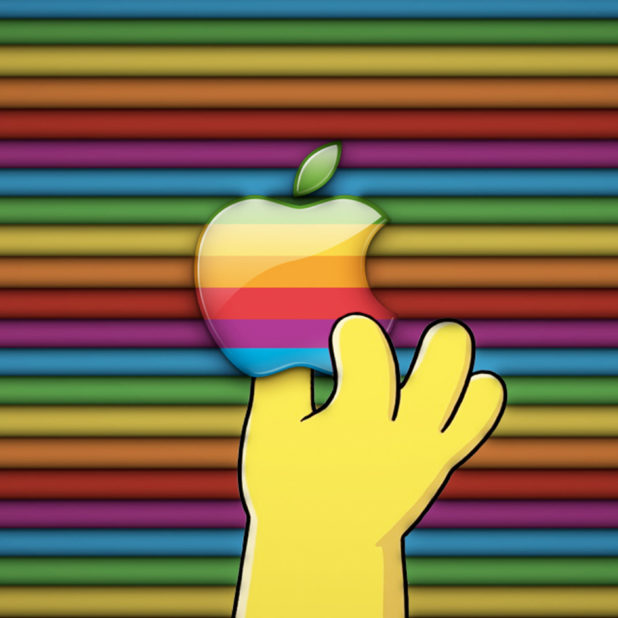 Apple logo colorful hand iPhone7 Plus Wallpaper