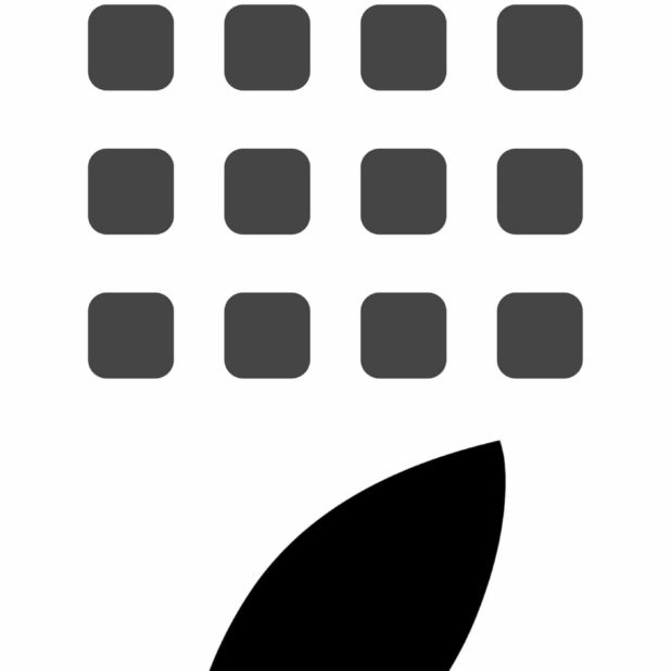 Apple logo shelf black-and-white iPhone7 Plus Wallpaper