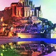 Mont Saint Michel colorful iPhone8 Wallpaper