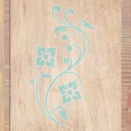 Wood grain leaves Brown Blue iPhone8 Wallpaper