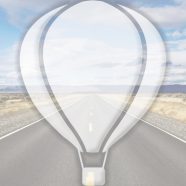 Landscape road balloon Blue iPhone8 Wallpaper