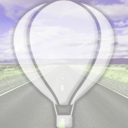 Landscape road balloon Purple iPhone8 Wallpaper