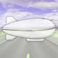 Landscape road airship Purple iPhone8 Wallpaper