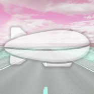 Landscape road airship Red iPhone8 Wallpaper