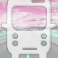 Landscape road bus Red iPhone8 Wallpaper