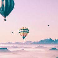 Cute landscape sky balloon for girls iPhone8 Wallpaper