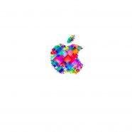 Apple logo pop colorful white iPhone8 Wallpaper