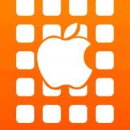 Apple logo  shelf  orange iPhone8 Wallpaper