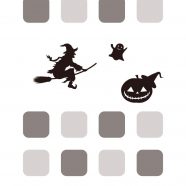 Monochrome black ash shelf Halloween iPhone8 Wallpaper