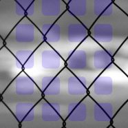 Landscape wire mesh monochrome  blue  shelf iPhone8 Wallpaper