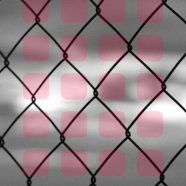 Landscape wire mesh monochrome  red  shelf iPhone8 Wallpaper