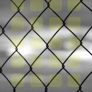 Landscape wire mesh monochrome Ki shelf iPhone8 Wallpaper