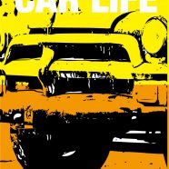 Illustrations car yellow orange car life iPhone8 Wallpaper