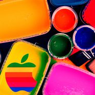Apple logo colorful cool iPhone8 Wallpaper