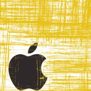 Apple logo cool yellow iPhone8 Wallpaper