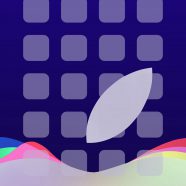 Apple logo event purple shelf iPhone8 Wallpaper