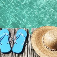 Sea hat sandals Beach iPhone8 Wallpaper