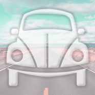 Landscape car road light blue iPhone8 Wallpaper