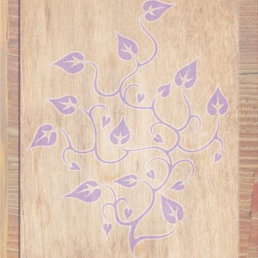 Wood grain leaves Brown purple iPhone8 Wallpaper