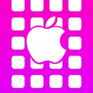 Apple logo purple shelf iPhone8 Wallpaper