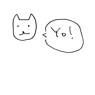 Illustrations cat white Yo! iPhone8 Wallpaper