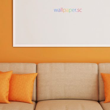 Interior sofa orange wallpaper.sc iPhone8 Wallpaper
