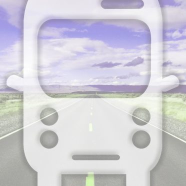 Landscape road bus Purple iPhone8 Wallpaper