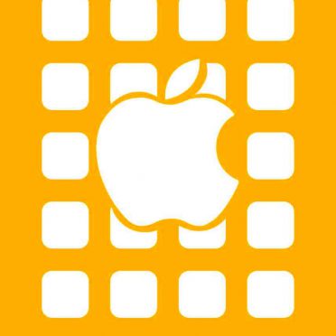 Apple logo shelf yellow iPhone8 Wallpaper