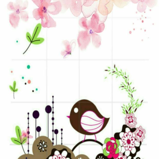 Bird flower iPhone8Plus Wallpaper
