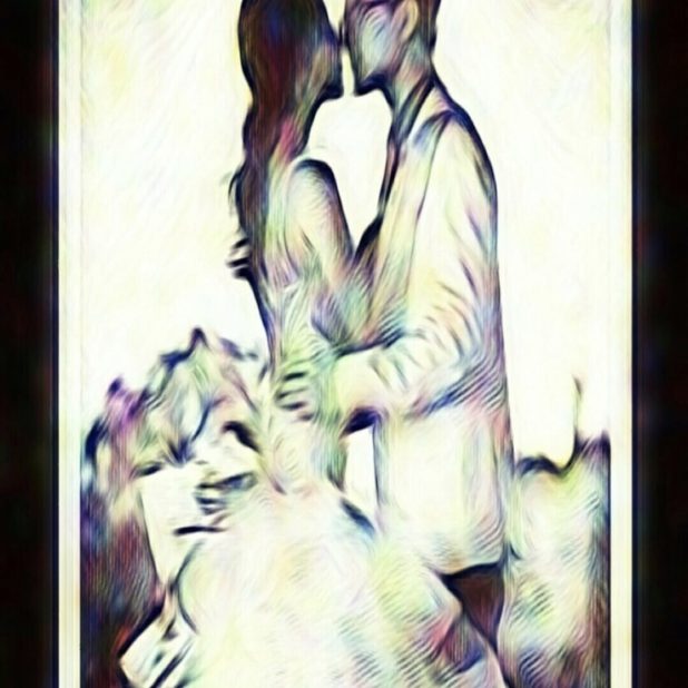 Couple kiss iPhone8Plus Wallpaper