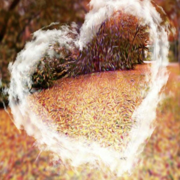 Fallen Leaves Heart iPhone8Plus Wallpaper